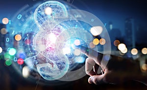 Businessman using 3D rendering digital paragraph law symbol