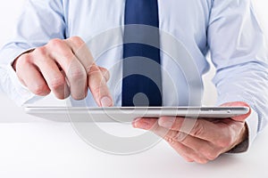 Businessman using a digital tablet.