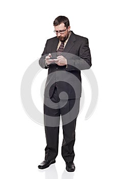 Businessman using a gadget photo