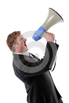 Businessman Using Megaphone