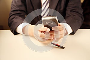 Businessman using mobile phone