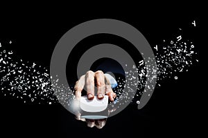 Businessman using mouse