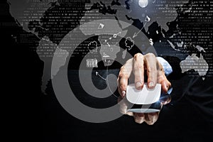 Businessman using mouse