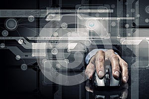 Businessman using mouse