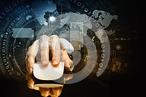 Businessman using mouse