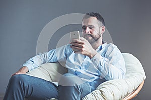 Businessman using smart phone