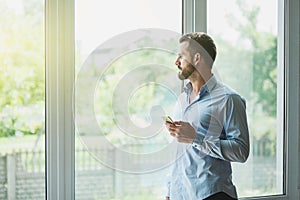 Businessman using smart phone