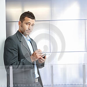 Businessman using smartphone