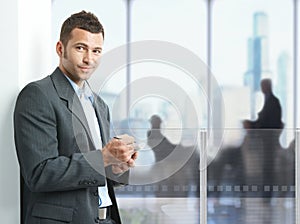 Businessman using smartphone