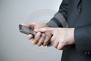 Businessman using smartphone