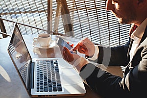 Businessman using smartphone