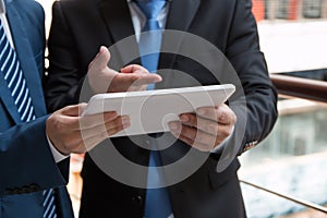 Businessman using a tablet