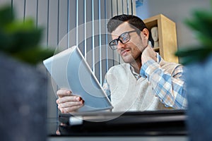 Businessman using tablet