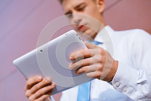 Businessman Using Tablet Computer