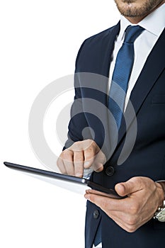 Businessman using a tablet computer