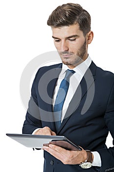 Businessman using a tablet computer