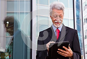 Businessman using a tablet pc