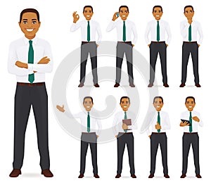 Businessman vector illustration set