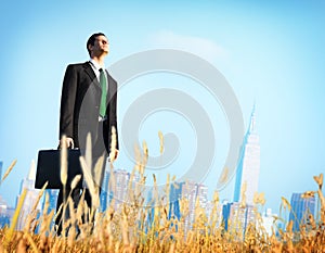 Businessman Vision Thinking Planning Depress Concept photo