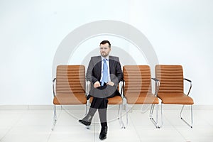 Businessman waiting for business meeting.