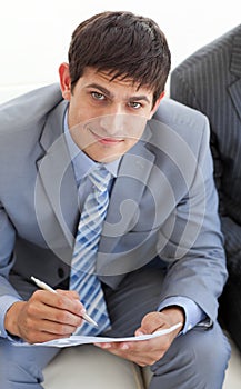 Businessman waiting for a job interview