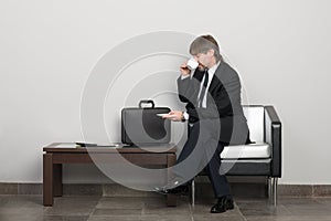 Businessman in the waiting room