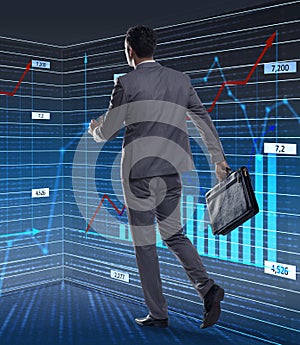 Businessman walking in business concept