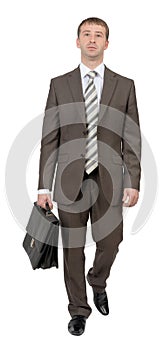 Businessman walking forward