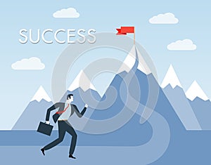 Businessman - Way To Success - Vector Graphic