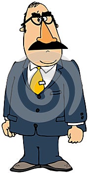 Businessman wearing a Groucho mask