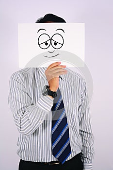Businessman Wearing limp Face Mask photo