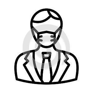 Businessman Wearing mask Vector Icon which can easily modify or edit