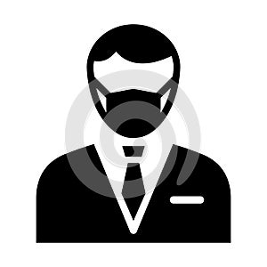 Businessman Wearing mask Vector Icon which can easily modify or edit