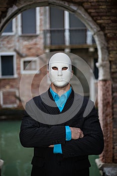 Businessman wearing mask