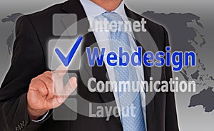 Businessman and webdesign photo