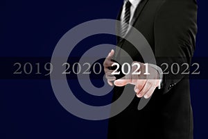 Businessman welcome year 2021