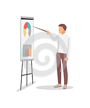 Businessman with Whiteboard Vector Illustration photo