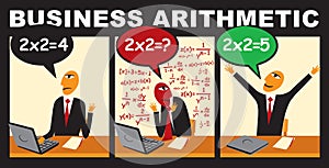 Businessman who solves complex arithmetic problem