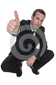 Businessman wishing good-luck