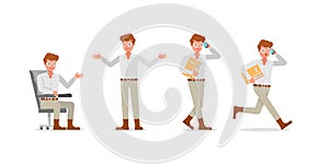 Businessman working character vector design