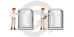 Businessman working character vector design. no3