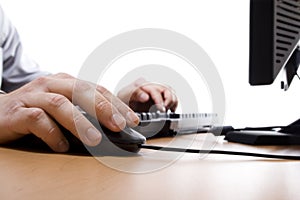 Businessman working on computer