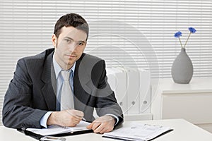 Businessman working at desk