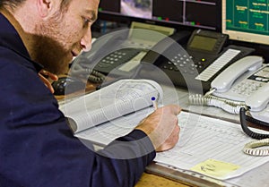 Businessman working on his project, young man working in his office