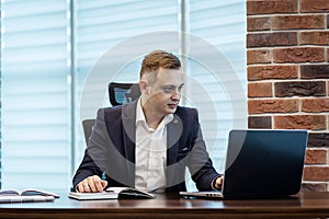 Businessman Working Laptop Connecting Networking Concept,Businessman working with documents on office