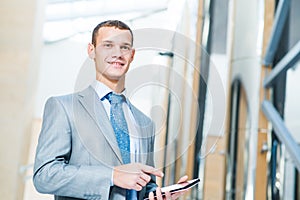 Businessman working with tablet pc