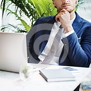 Businessman Working Thinking Business Concept