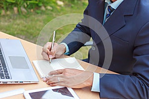 Businessman write success,Success concept write down