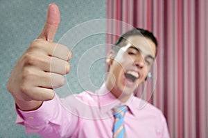 Businessman young with okay hand sign