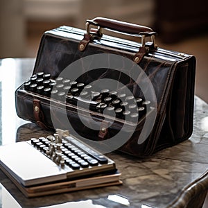 Businessmans Essentials on Marble Table